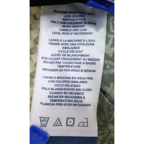 Chaps Seacoast Wash Small Chambray Woven Fairway Green Patterned Button Up Shirt - Picture 12 of 12